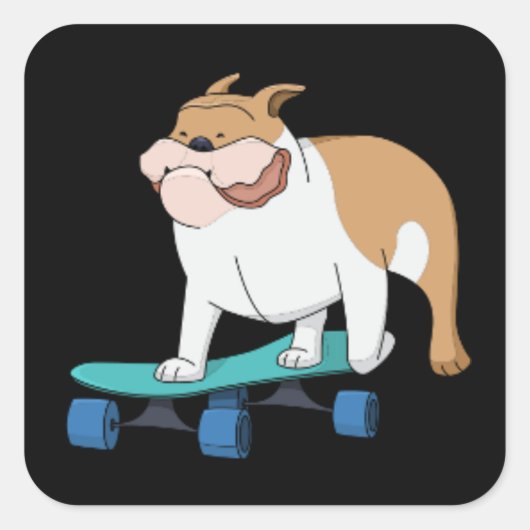 SKATEBOARDING BULL DOG STICKERS (Voorkant)