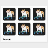 SKATEBOARDING BULL DOG STICKERS (Vel)