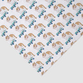 Skateboarding Bulldog Cute Pattern Tissuepapier (Detail)
