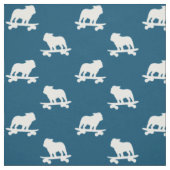 Skateboarding Bulldog Pattern | Cool Skater Dog Stof (Swatch)