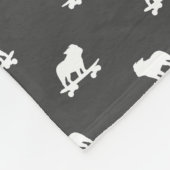 Skateboarding Bulldog Silhouettes Cool Skater Dog Fleece Deken (Hoek)