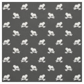 Skateboarding Bulldog Silhouettes Pattern Cool Dog Stof (Swatch)