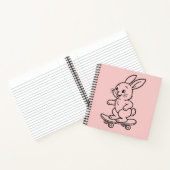Skateboarding Bunny Notitieboek (Binnen)