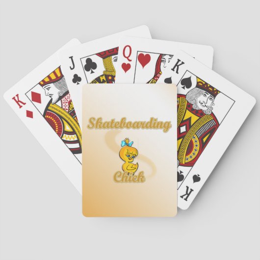 Skateboarding Chick Pokerkaarten (Achterkant)