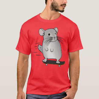 Skateboarding chinchilla t-shirt