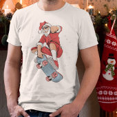 Skateboarding Cool Santa | Kerstmis Tri-Blend Shirt