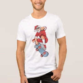 Skateboarding Cool Santa | Kerstmis Tri-Blend Shirt