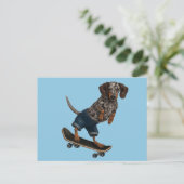 Skateboarding Dachshund Briefkaart (Staand voorkant)