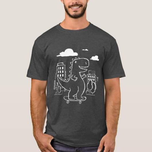 Skateboarding Dinosaur T-shirt (Voorkant)