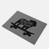 Skateboarding Dog Silhouette | Bulldog aan boord Deurmat (Schuin)