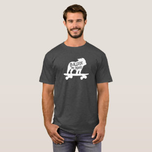 Skateboarding Dog Silhouette Bulldog aan boord T-shirt