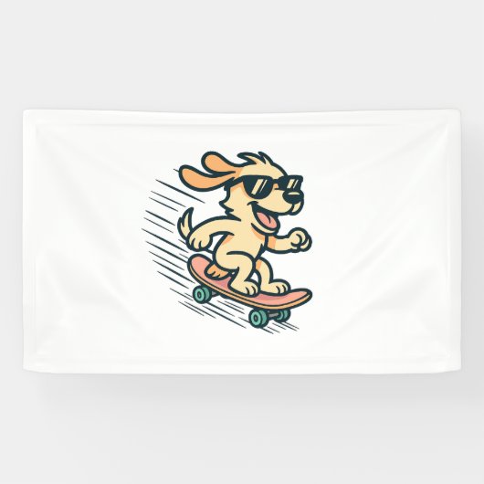 Skateboarding Dog Spandoek (Horizontaal)