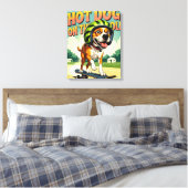Skateboarding Dog Summer Funny Retro Beach  Canvas Afdruk (Insitu (Slaapkamer))