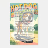 Skateboarding Dog Summer Funny Retro Beach  Post-it® Notes (Voorkant)