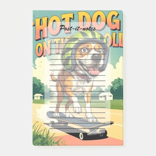 Skateboarding Dog Summer Funny Retro Beach  Post-it® Notes (Voorkant)