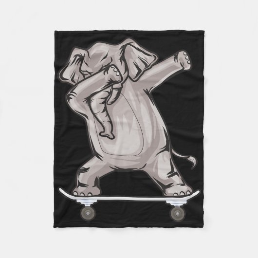 Skateboarding Elephant On Skateboard Gift For Skat Fleece Deken (Voorkant)