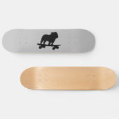 Skateboarding English Bulldog Silhouette Cool Dog Persoonlijk Skateboard (Horizontaal)