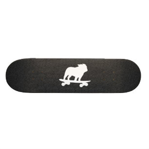 Skateboarding English Bulldog Silhouette Cool Dog Skateboard