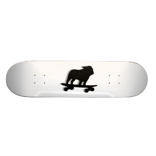 Skateboarding English Bulldog Silhouette Cool Dog Skateboard