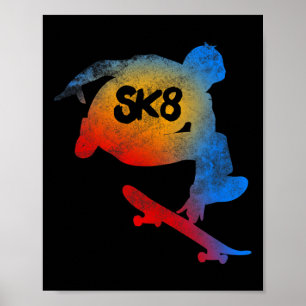 Skateboarding Evolutie T Shirt Cool Sk8 Skater Te Poster