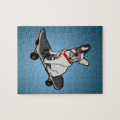 Skateboarding French Bulldog Dog Puzzle Legpuzzel (Horizontaal)