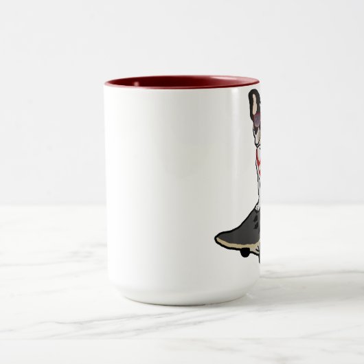 Skateboarding French Bulldog Mok (Midden)