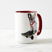 Skateboarding French Bulldog Mok (Voorkant rechts)