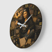 Skateboarding Funny Mona Lisa Skater Gift Grote Klok (Hoek)