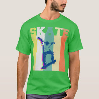 Skateboarding Funny Vintage Retro Skateboarder Sku T-shirt
