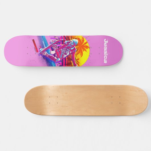 Skateboarding Girl Persoonlijk Skateboard (Horizontaal)