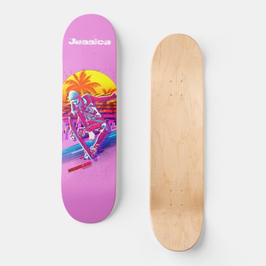Skateboarding Girl Persoonlijk Skateboard (Voorkant)