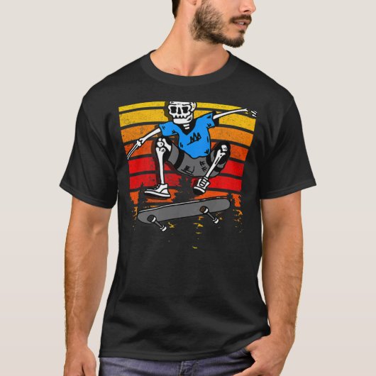 Skateboarding Graphic Skater Skeleton T-shirt (Voorkant)