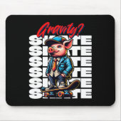 Skateboarding Gravity Never Heard Pig Skateboard  Muismat (Voorkant)