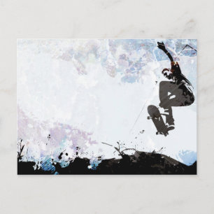 Skateboarding Grunge Layout Briefkaart