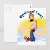 Skateboarding Guy Briefkaart (Voorkant / Achterkant)