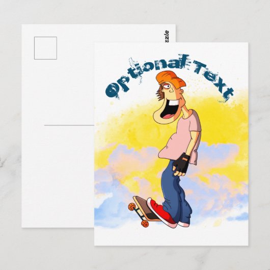 Skateboarding Guy Briefkaart (Voorkant / Achterkant)