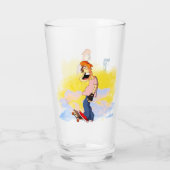 Skateboarding Guy Glas (Achterkant)