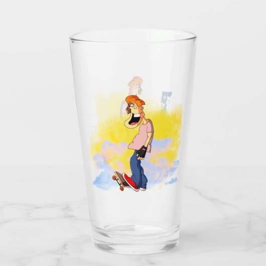 Skateboarding Guy Glas (Achterkant)