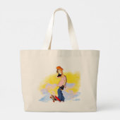 Skateboarding Guy Grote Tote Bag (Achterkant)
