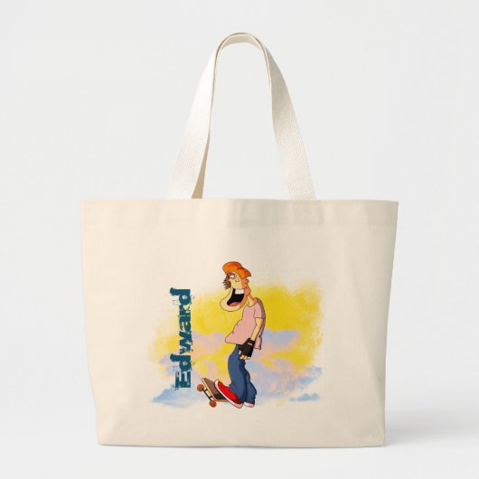 Skateboarding Guy Grote Tote Bag (Voorkant)