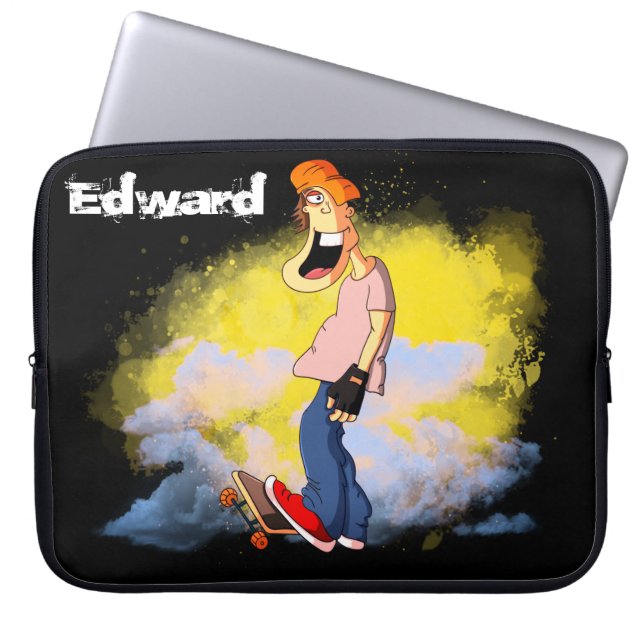 Skateboarding Guy Laptop Sleeve (Voorkant)