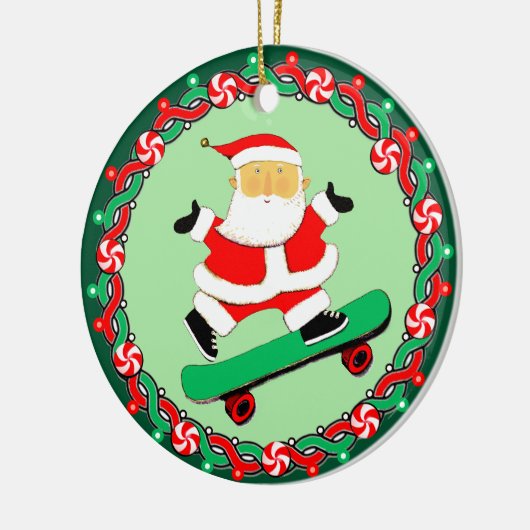 Skateboarding Holiday Gift Ceramic Ornament (Links)