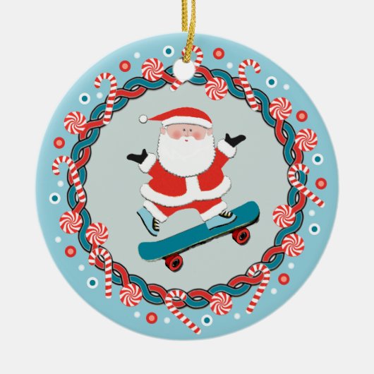 Skateboarding Holiday Gifts Ceramic Ornament (Voorkant)