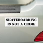 Skateboarding Is Not A Crime Bumper Sticker Skater (Op auto)