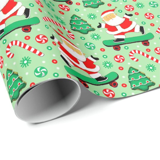 Skateboarding kerstcadeau inpakpapier (Rol Hoek)
