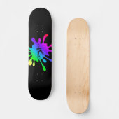 Skateboarding Kind Colorful Paint Splash Add Name Persoonlijk Skateboard (Voorkant)