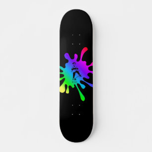 Skateboarding Kind Colorful Paint Splash Add Name Persoonlijk Skateboard