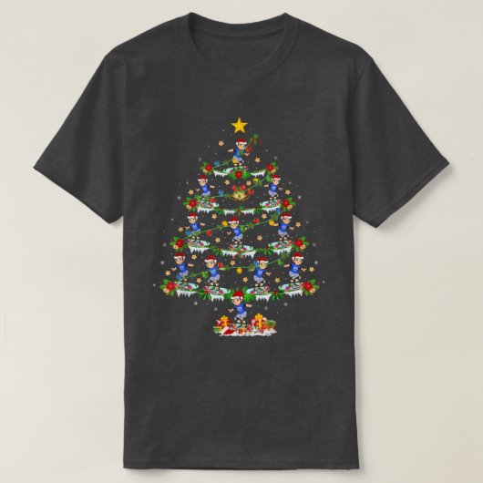 Skateboarding Lover Xmas Licht Skateboarding Chri T-shirt (Design voorkant)