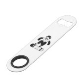 Skateboarding Panda Speed Flessenopener (Voorkant Gekanteld)