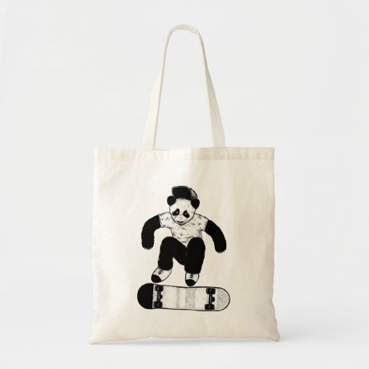 Skateboarding Panda Tote Bag (Voorkant)